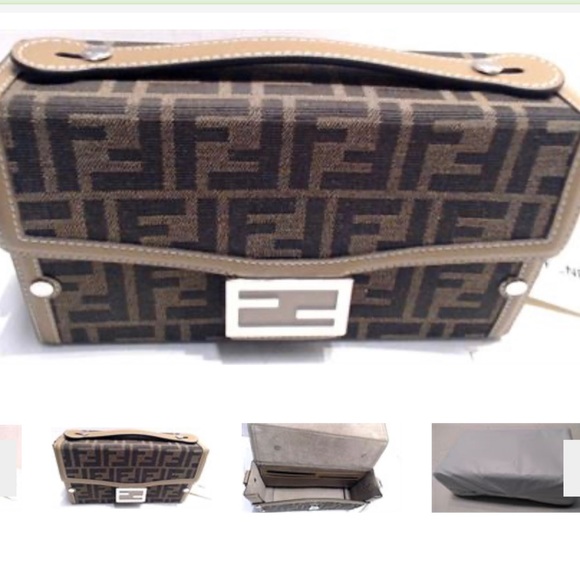 NEW Fendi Roma Mens Soft Trunk Baguette FF Fabric Bag 13Hx6.5Dx21.5Wcm - Picture 2 of 7